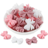 Lovyomi 18pcs Bow Silicone Beads for Pens, Bow tie Silicone Beads for Lanyard Making Bracelet Necklace Making DIY Handicraft(Pin