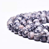 Asingeloo Natural Black Net Jasper Gemstones Beads for Jewelry Making Round Loose Spacer Stone Beads 6mm 15 a Strand Gems Stone
