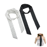 Skinny Polka Dot Neck Scarf For Women Long Vintage Cotton Neckerchief Polka Dot Neck Scarves For Women Lightweight Fashion Ribbo