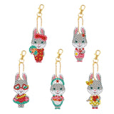 Ecomistiq 5X Diamond Painting Keychain Easter Egg Ornaments Bag Charms Mosaic Making Easter Bunny B | Stitch Kits | Hand Embroid