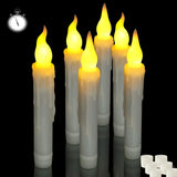 Flameless Automatic Timer LED Flickering Candles Lights,Batteries Operated Taper Window Candles for Holiday Party Christmas Birt
