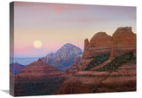 Moon Setting As Seen From Shelby Hill, Sedona, Arizona-Canvas Art-24X18