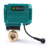 U.S. Solid 1/2 Smart Motorized Ball Valve - Remote App Mobile Control Brass Electrical Ball Valve with Manual Switch, 5V DC USB