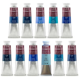 LUKAS 1862 Professional Artist Oil Paint - Blues, 37 mL - Set of 11 - Outstanding Lightfastness, Non-Yellowing, with Beeswax for