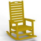 PLUUV Outdoor Rocking Chair with Removable Footboard for Adults, HDPE High Back Patio Rocking Chairs, 330lbs All Weather Porch R