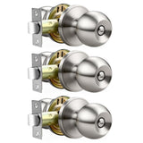 Lepushom 3 Pack Bathroom Door Knob, Door Knobs Interior Without Keys, Brushed Nickel Door Knobs for Bedroom and Office, Privacy