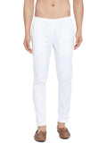 See Designs White Cotton Regular Fit Pyjamas N Elasticated Waistband_SDPJ100L