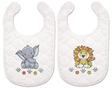 Design Works Crafts Janlynn Stamped for Cross Stitch Baby Bib Kit, in The Jungle