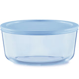 Pyrex Colors Tinted (7 Cup) Large Round Food Storage Container, Snug Fit Non-Toxic Plastic BPA-Free Lids, Freezer Dishwasher Mic