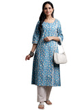 Libas Women'S Cotton Printed A-Line Kurta (29014R Blue