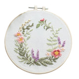 Ecomistiq Diy Needlework Kits With Embroidery Hoop Stitch Craft, Flower Pattern | Stitch Kits | Hand Embroidery Kits | Embroider