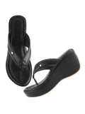 Shoetopia Women'S Stylish & Durable Synthetic Wedge Sandals With Resin Footwear Comfort Perfect For Casual & Dressy Occasions Trendy Design Adjustable Fit-Black-Eu38,Black,5,B0DCSH7BFK