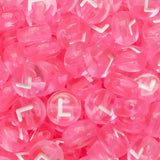 200PCS Letter Beads 4x7mm Acrylic Colorful Transparent Letter L Beads for Jewelry Making Bracelet