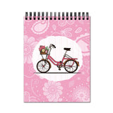 Vprint Cycle For Girl Pink Spiral Wiro Unruled Blank Pages Notebook Diary Journal Drawing Book Potrait A4 (Size 8X11)