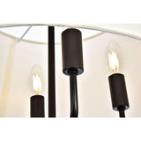 Elegant Lighting Ld6009D17 Maple 4 Light 17 Wide Pendant With A Fabric Shade, Black