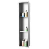 Bernkot Stainless Steel Shower Niche 8 36 with 3-Tier Shelve Brushed No Tiled Needed Niche Shower for Bathroom Wall Recessed Sh