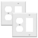 ENERLITES Combination Duplex Receptacle Outlet/Decorator Rocker Light Switch Wall Plate Cover, Standard Size 2-Gang 4.50 x 4.57,