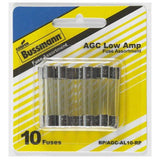 Cooper Bussmann BP/AGC-AL10-RP Series 10PC Low Amp Fuse