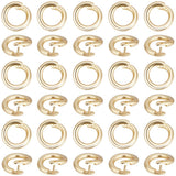 Beebeecraft 1 Box 30Pcs Locking Jump Rings for Jewelry Making 18K Gold Plated Brass OD 5.5mm ID 3mm Round Twister Open Clasp for