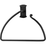 RTZEN Matte Black Hand Towel Ring - Wrought Iron Product for Bathroom - Decorative Hand Towel Holder for Kitchen - Farmhouse Hom