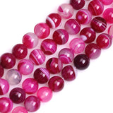 GEM-Inside Banded Plum Agate Gemstone Loose Beads Natural Energy Power Beads for Jewelry Making Round 10mm 15