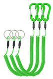 Lix&Rix Stretchy Key Bungee Cord Lanyards Leash Rpoe for Torch Fishing Tool, Green 3pcs