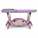 GODSDWARES Cute Pen Holder Purple Crab Desk Organizer for Office Students