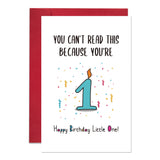 Ogeby Funny First Birthday Card, Happy Birthday Little One Card, You Cant Read This Because Youre 1