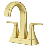 Pfister Bruxie Bathroom Sink Faucet, 4-Inch Centerset, 2-Handle, 3-Hole, NSF Certified, Brushed Gold Finish, LF048BIEBG