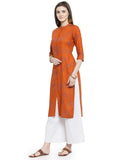 Gosriki Women'S Rayon Kurta (Kur190031-S_Small_Orange),Orange,,B07QDCNN8J