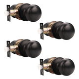 Probrico Door Knobs Interior, Closet Door Knobs, Passage Door Handles, Keyless Door Knobsets No Lock, Oil Rubbed Bronze, 4 Pack