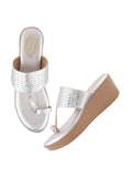 Shoetopia Classic Heeled Silver Kolhapuri For Women & Girls /Eu37,Silver,4,B0DRJCYKSW