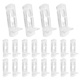 Hordion 20pcs Plastic Locking Shelf Pins, 6.9mm Clear Shelf Support Pegs Self-Locking Cabinet Shelf Clips Fits 6.9mm Diameter Ho