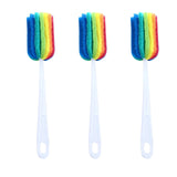 3PCS Cleaning Bottle Sponge Brush with Long Handle Scouring Pad Scrub Brushes for Kitchen Clean Glasses Mugs Cups