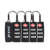 pack all TSA Approved Luggage Lock, Inspection Indicator, Alloy Body, 3 Digit Combination Padlocks, Travel Lock for Suitcases &