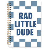 XNXLDYLH Rad Little Dude Kids Journal Notebook, Blue Checkered Spiral Notebook, Preppy Journal Notebooks for Kids Boys, Trendy B