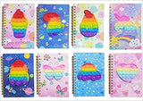 Samvardhan Pop It Fidget Diary A5 Size Ruled (80 Sheet/ 160 Pages) Spiral Notebook Stress Relief Random Design Notebook For Girl