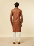 Manyavar Rust Blended Viscose Digital Print | Embroidery Kurta Pyjama Set Rust 2Xl Cposk630-332-Xxl