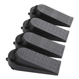 4-Pack Premium Door Stoppers with 2-in-1 Soft Rubber & Hard Plastic Design - Heavy Duty Wedge Stops for Floor Gaps, Child & Fing