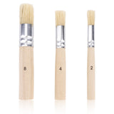 3pcs Wooden Stencil Brushes, Wooden Handle Template Brushes for Acrylic Painting Oil Watercolor Painting Card Making DIY Art Cra