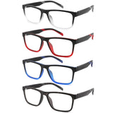 acavefox 4 Pack Reading Glasses 2.75 Men Readers Computer Blue Light Blocking Fashion and Comfortable Spring Hinge Eyeglasses