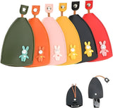 Shapat 4PcS Pu Leather Creative Pull Out Cute Large Capacity Car Key Case, Case Key Holder, Cartoon Pull Type Key Bag Super Lar