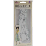 Prima Marketing 415361 Mixed Media Doll Cling Rubber Stamps, Taylor with Wrap Skirt