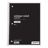 Just Basics Spiral Notebook, 8inch x 101/2inch, College Ruled, 70 Sheets, Black