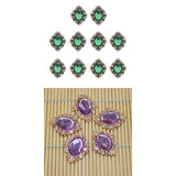 ATORSE 20pcs Flat Back Beads Button Card Making Embellishments Green Purple