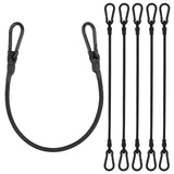 Gulisot Bungee Cords with Carabiner Clips, 24 Inch, Black, 6 Pack (6, 24in)