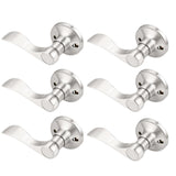 Gobrico Left Handed One-Sided 6 Pack Dummy Levers, No-Turning Door Handles in Satin Nickel, Wave Style Door Knob