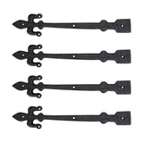 Renovators Supply Manufacturing Black Wrought Iron Garage Door Decorative Hardware Fleur De Lis Design 12 in. Rust Resistant Dum