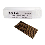 3/32-Inch Cobalt Steel M35 Jobber Length Twist Drill Bits for Hard Metal, Stainless Steel, Pack of 12