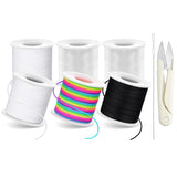 8pcs Elastic String Bracelet Making Kit, Stretchy Bracelet String (786 ft Total), 6 Rolls 1mm Stretch Cord with Scissors & 0.6mm